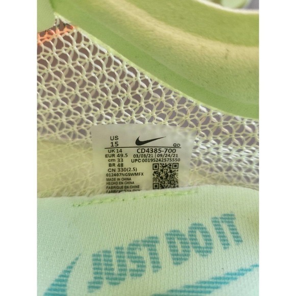 New Nike Air Zoom Victory Track Spikes Fast Pack Volt Mens Size 15 CD4385-700 - Picture 9 of 11